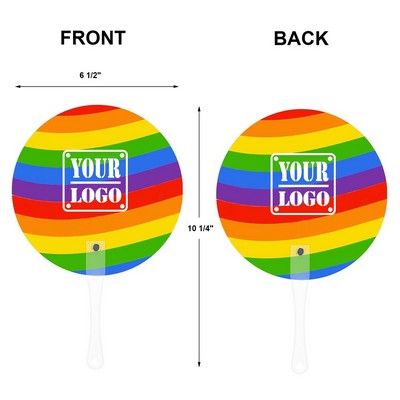 Pride Rainbow Plastic Hand Fans