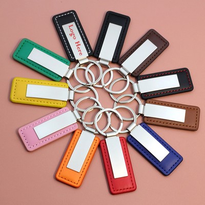 PU Leather Metal Key Tag