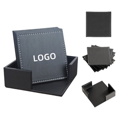 Square Leather Coasters Set