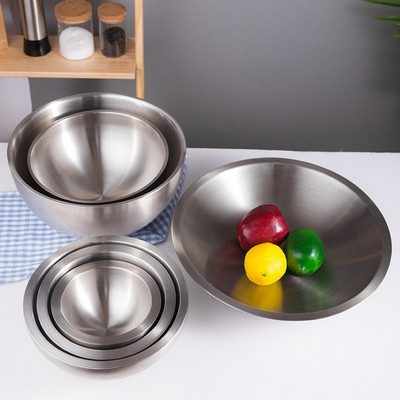 Double-Layer Stainless Steel Salad Bowl