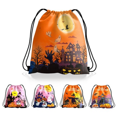 Halloween Portable Drawstring Backpack