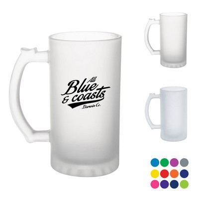 16oz Freeze-Safe Glass Beer Stein with Wide Mouth