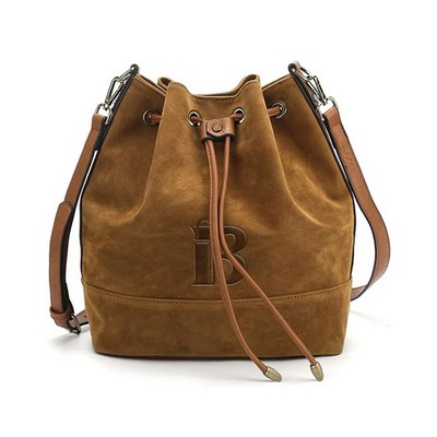 New-style Suede Bucket Bag w/ Large Capacity