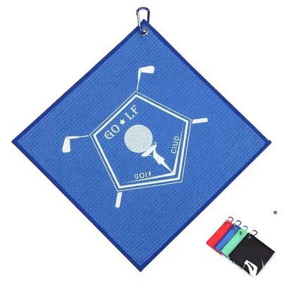 Full Color Microfiber Waffle Golf Towel