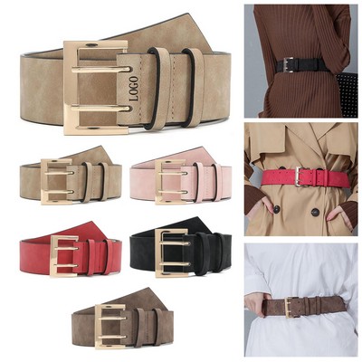 "Faux Leather Baseball Style Belt "