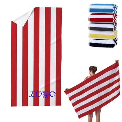 30" x 60" Cotton Cabana Stripe Beach Towel Oversized