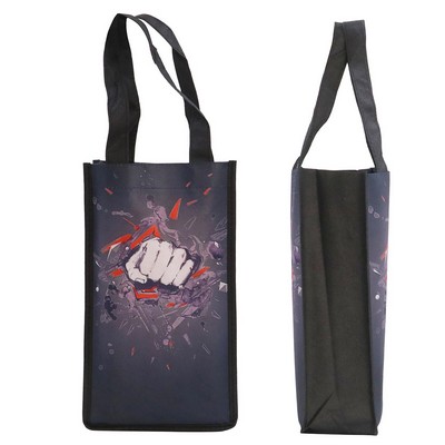 Full Color Wine Tote Bag with 3.5" Gusset
