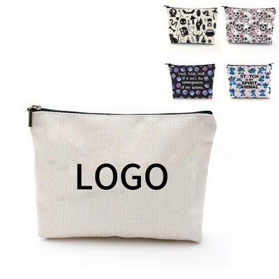 Linen Waterproof Makeup Bag
