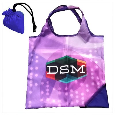 Full-Color Foldable Tote Bag with Carrying Pouch