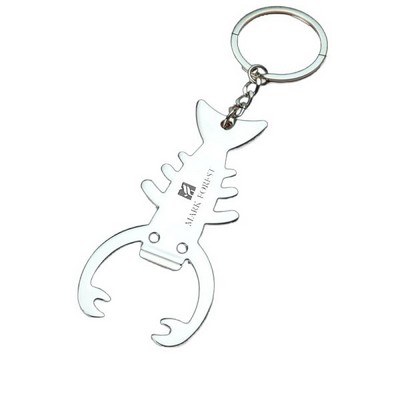 Crayfish-Shaped Bottle Opener Keychain