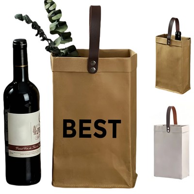 Reusable Washable Kraft Paper Red Wine Bag