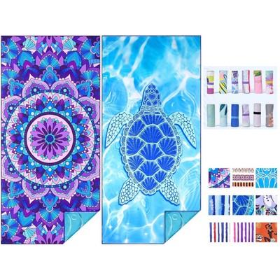 Double-Sided Velvet Beach Towel – Sand-Free & Quick Dry