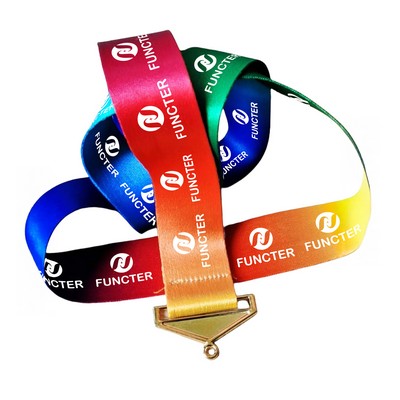 Multi-Color Gradient Metal Buckle Lanyard