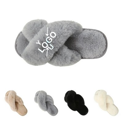 Ladies' Plush Furry Slides