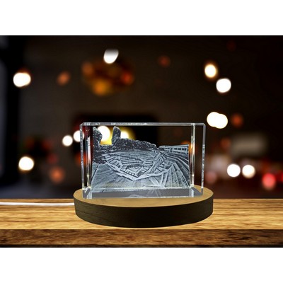 Fort Worth Water Gardens 3D Engraved Crystal Trophy Award w/LED Base