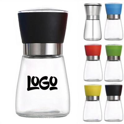 6oz Kitchen Manual Pepper Grinder with Glass Body