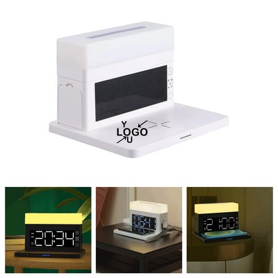 Triple Function Wireless Charger with Alarm and Light