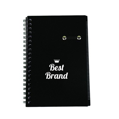 Sleek Spiral - Bound Notebook with Snap Closure