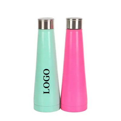 Compact 15oz Insulated Stainless Steel Water Bottle
