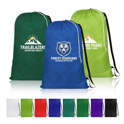 Drawstring Laundry Bag With Shoulder Strap
