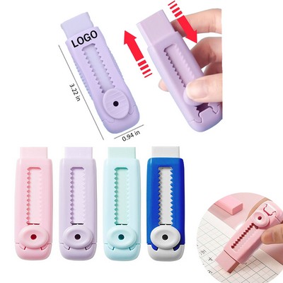 Rectangular Sliding Retractable Push Pull Rubber Erasers