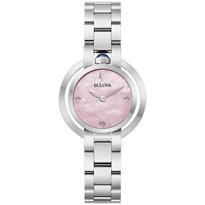 Bulova Ladies' Rubaiyat Stainless Steel Bracelet Watch Pink MOP Dial