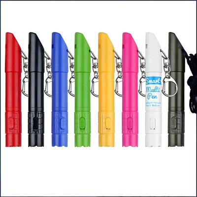 Outdoor Multi Tool LED Ballpoint Pen For Hiking W/ Hook