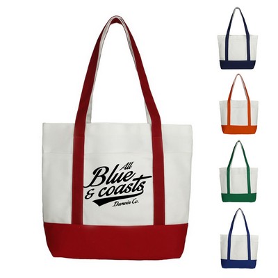 Canvas Tote Bag with Outside Pocket