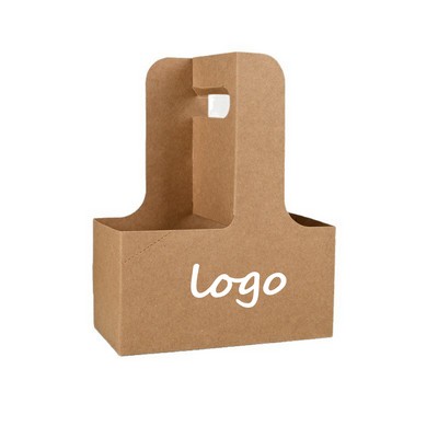 2 Cups Kraft Drink Carrier With Handle (3.5" X 7.8" X 9.9")