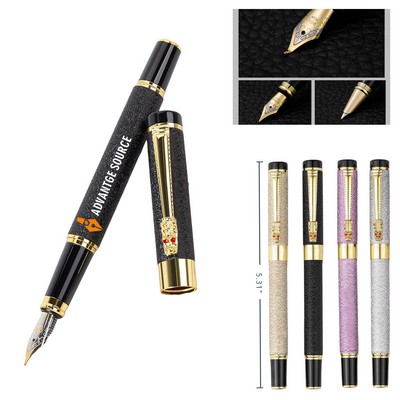 Business Office Student Matte Metal Fountain Pen W/ Iridium Nib