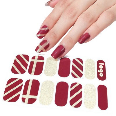 Full Wrap Nail Sticker Set – 14 Assorted Sizes, Custom Logo & Message Design