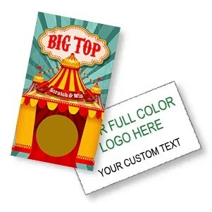 Scratch Off Cards -BIG TOP- Scratch and Win (4 Sizes)
