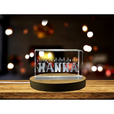 Hannah 3D Engraved Crystal Trophy Award w/LED Base Light