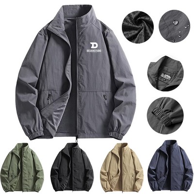 Stand-up Collar Outdoor Loose Mountaineering Sports Waterproof Windbreaker Men's Jackets