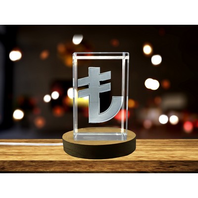 Lira 3D Crystal Trophy Award w/LED Base Light