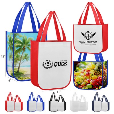 105GSM Full Color Laminated Tote Bag With Round Corner (12'' x 16'' x 6'')