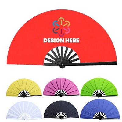 13" Full color Fold Silk Hand Kung Fu Fan