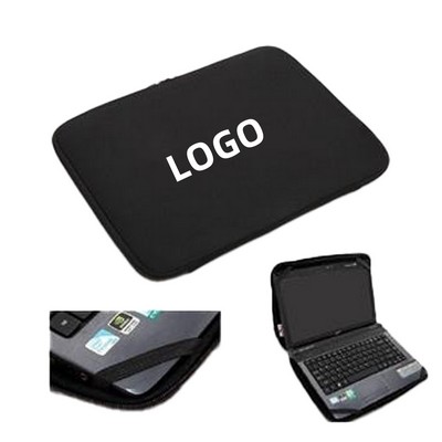 Neoprene Padded Laptop Sleeve with Zipper Closure & Interior Elastic Bands