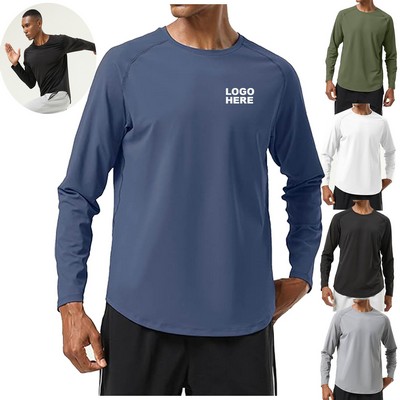 Custom Sport Undershirt Quick Dry Shirt Men's Long Sleeve Athletic T-Shirt