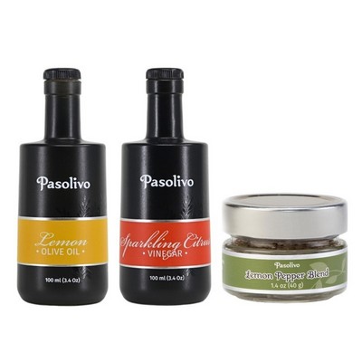 Lemon Olive Oil & Sparkling Citrus Vinegar 100mL & Lemon Pepper Spice Blend 1.4oz