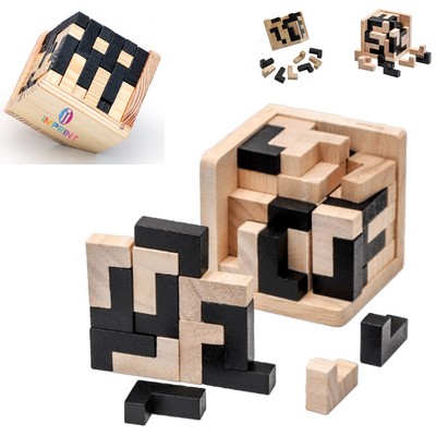 54 L-shaped/T-shaped Wooden Building Blocks Puzzle Set