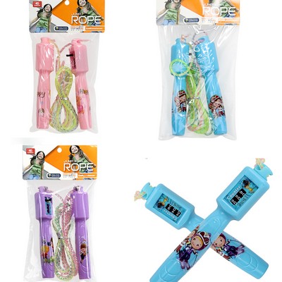 Cartoon Jump Rope with Counter and Plastic Handle for Kids