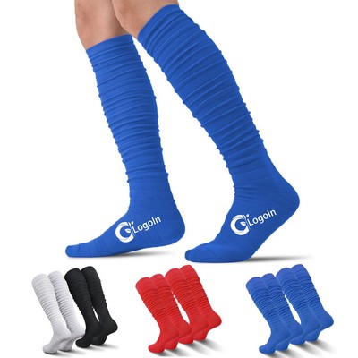 Football Knee High Socks Ultra Long Combed Cotton With Ankle Support