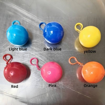 2 1/2" Portable Disposable Rain Poncho Ball W/Carabiner