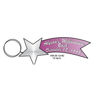 Star Banner Executive Key Chain w/Mirrored Back (12 Square Inch)