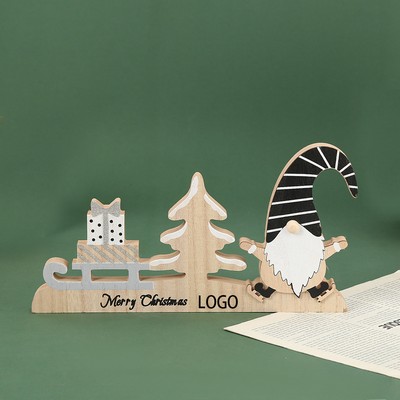 Wooden Santa Christmas Desktop Decoration