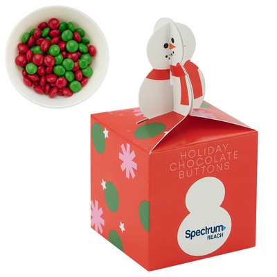 Snowman Jolly Top Treat Collection Box with Holiday Chocolate Buttons