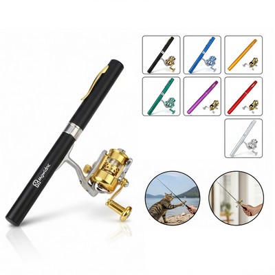 Aluminum Alloy Pen-Style Fishing Rod 1m Mini Portable Pocket Ice Raft Bridge Fishing Hard Action