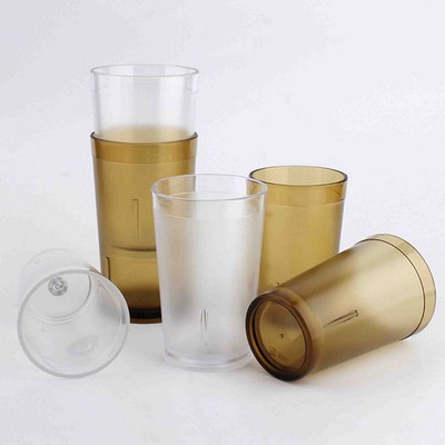 16oz Reusable Unbreakable Plastic Cup Set Stackable Water Tumbler For Kitchen Outdoor BPA-Free