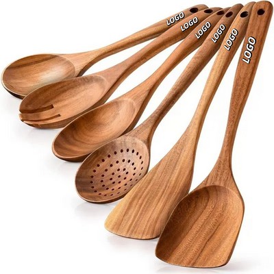 Kitchen 6-Piece Wooden Cooking Spoons Set